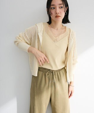 Green Parks メッシュニットパーカー Off White