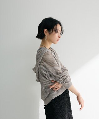 Green Parks メッシュニットパーカー Gray