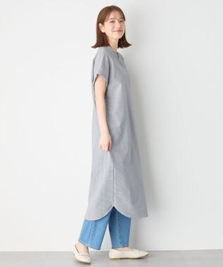 ANY 【洗濯機可】サッカーストライプワンピース ネイビーストライプ