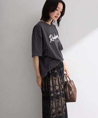 Green Parks さがら刺繍Ｔシャツ Charcoal Gray