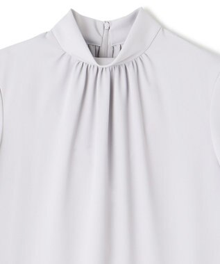 BEIGE， EVA / ハイネックハーフスリーブブラウス Ice Blue