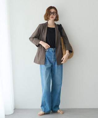 YECCA VECCA 2wayスクエアリブタンクトップ Black