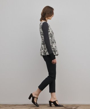 GRACE CONTINENTAL アニマルジャガードペプラムベスト キナリ