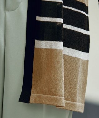 Tiaclasse マルチボーダーカーディガン ブラック