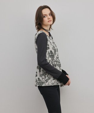 GRACE CONTINENTAL アニマルジャガードペプラムベスト キナリ