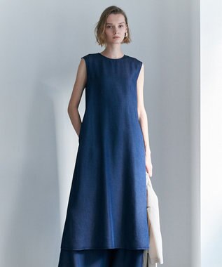 ICB ナチュラルソフトデニム ノースリーブワンピース