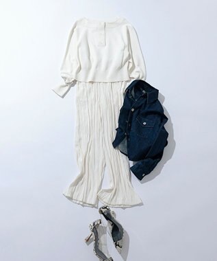 uncrave スウェットライクニット ヘンリーネックトップス オフ