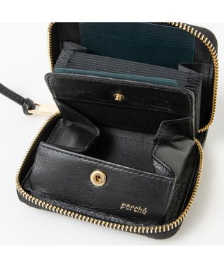 UNBILLION ペルケ perche / シープボックスキルト・ジャバラカードウォレット ブラック