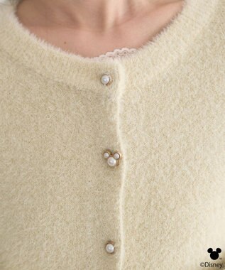 earth music&ecology 【予約】Disney/ポイントミッキーラメシャギーカーデ アイボリー