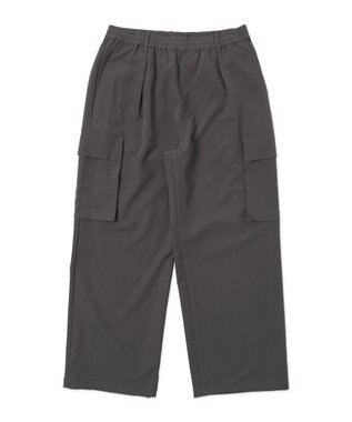 WEGO 【ウエストゴム/MLサイズ展開】イージーワイドカーゴスラックス ダークグレー