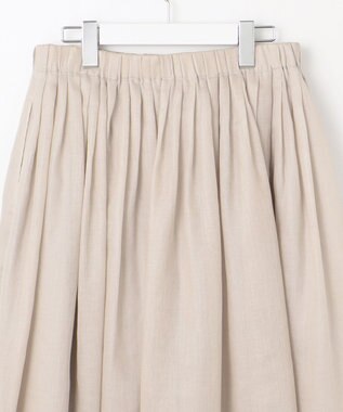 23区 L 【接触冷感/洗える】シアーフィルム フレアスカート ベージュ系