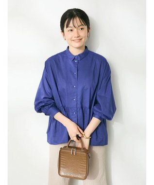 CRAFT STANDARD BOUTIQUE ペプラムブラウス（長袖） Blue