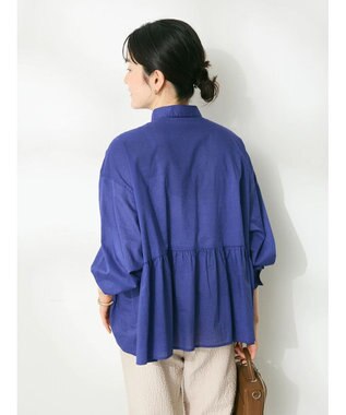CRAFT STANDARD BOUTIQUE ペプラムブラウス（長袖） Blue