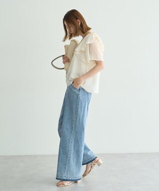 YECCA VECCA リボンスリーブブラウス Off White