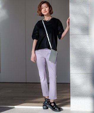 23区 レザー モバイル ポーチ シルバー