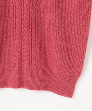 ANY SIS 【洗える】フロントケーブルポイントアンゴラブレンド ニット ベリーピンク