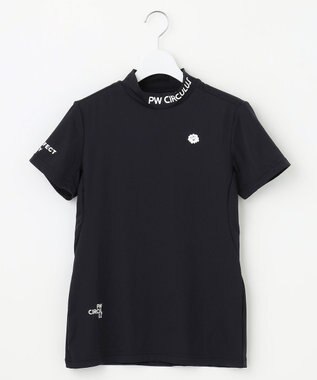 PW CIRCULUS 【UVカット / 吸水速乾 / 伸縮性抜群】【WOMEN】NEW バックメッシュモック T ゴルフウェア レディース ブラック系
