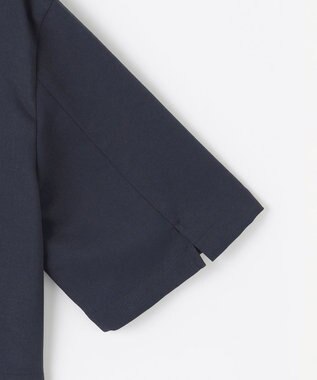 #Newans 【シワになりにくい】〈花乃まりあさんコラボ〉クロップドシャツジャケット ネイビー