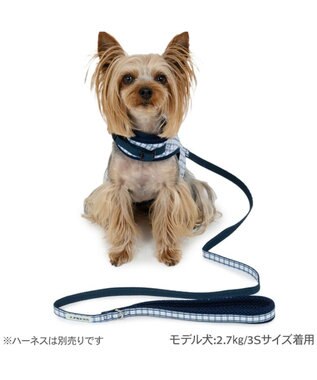 PET PARADISE J.PRESS リード  《チェック柄》 ＳＳ～Ｓ 小型犬 ホワイト×ブルー