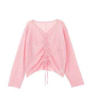 earth music&ecology フロントドロストシアープルオーバー Pink