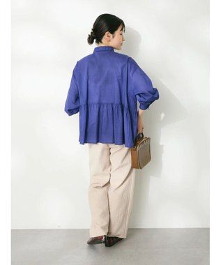 CRAFT STANDARD BOUTIQUE ペプラムブラウス（長袖） Blue
