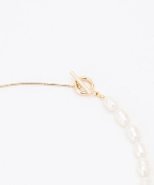 23区 【APPLAUDIR】ガラスパール チェーンコンビ ネックレス ゴールド系