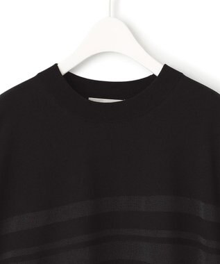 ICB L 【接触冷感・洗える】 VIS/NYハイゲージ シアーボーダープルオーバー ブラック系