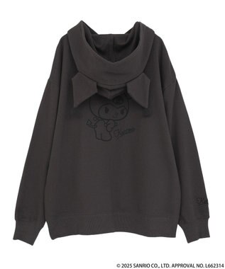 earth music&ecology マイメロディ＆クロミ／ｅａｒｔｈ　耳付きフーディー Charcoal Gray