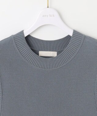 ANY SIS 【美人百花掲載】フラワージャガードニット ワンピース スモーキーブルー×アイボリー