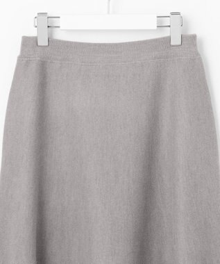 自由区 【セットアップ対応・洗える】ウールミラノニット スカート ライトグレー