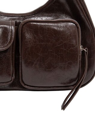 WEGO 立体ポケットハトメベルトバッグ ブラウン