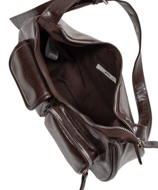 WEGO 立体ポケットハトメベルトバッグ ブラウン