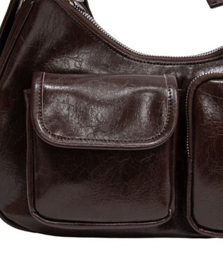 WEGO 立体ポケットハトメベルトバッグ ブラウン