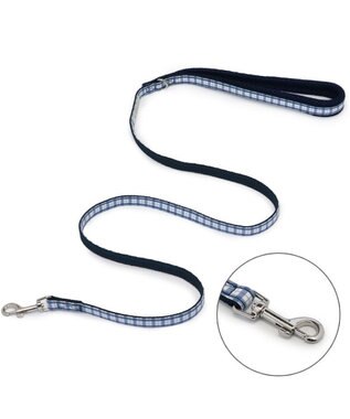 PET PARADISE J.PRESS リード  《チェック柄》 ＳＳ～Ｓ 小型犬 ホワイト×ブルー