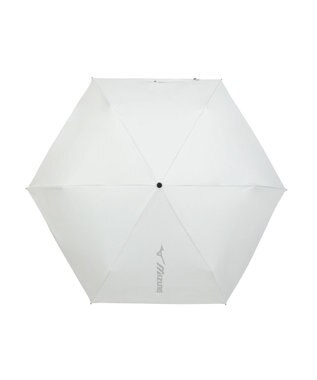MOONBAT 【WEB限定】MIZUNO  (ミズノ) BIGロゴ 無地 日傘 折りたたみ傘 自動開閉 1プッシュ パラソル 晴雨兼用 軽量 一級遮光 遮熱効果 遮光率100% UV遮蔽100% ホワイト