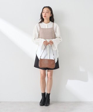 earth music&ecology ＳＥＴ２点パールビスチェ＋シャツ Beige