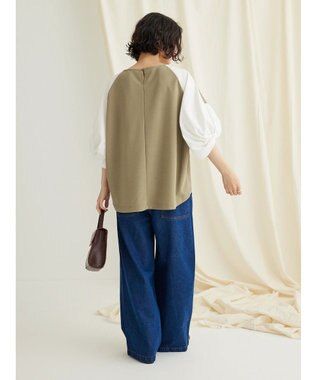 CRAFT STANDARD BOUTIQUE 袖ねじり切り替えプルオーバー Khaki