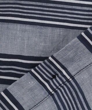 JOSEPH ABBOUD MOUNTAIN 【SPACE／UNISEX】七分袖 ランダムボーダー シャツ ネイビー系2