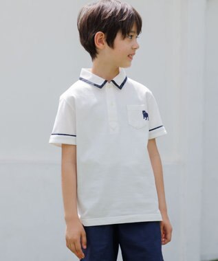 J.PRESS KIDS 【100-130cm】カノコ バックブル 半袖ポロシャツ アイボリー系