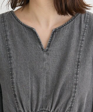 Green Parks ・ＥＬＥＮＣＡＲＥ　ＤＵＥ　デニム５分袖ワンピース Gray