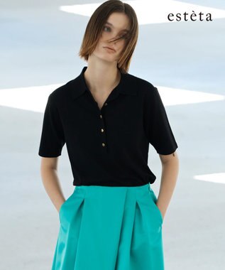  【エステータ】シルキーポロ ニット
