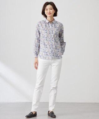 J.PRESS LADIES S 【洗える】BASIC STRETCH DENIM スキニー パンツ ホワイト系