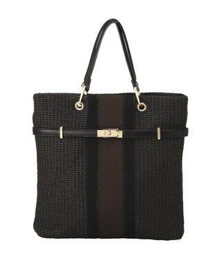 YECCA VECCA 【A4対応】2wayライントートバッグ Black