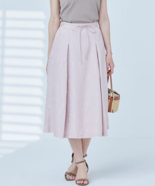 組曲 【WEB限定】エアリーフラワージャガード フレアスカート ピンクグレージュ系