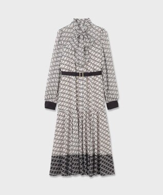 GRACE CONTINENTAL モノグラムプリントレイヤードワンピース ブラック