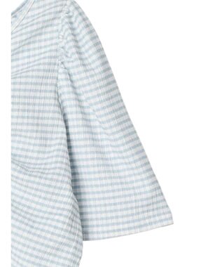 earth music&ecology ＳＥＴ２点ドロストプルオーバー＋キャミワンピース Check Sax