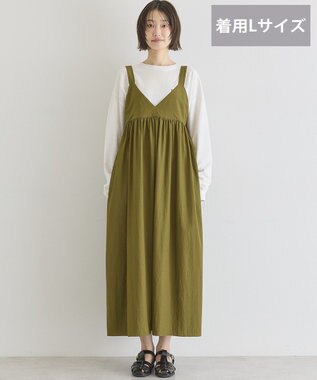 AMERICAN HOLIC 【選べる丈】Ｖネックワンピース Khaki