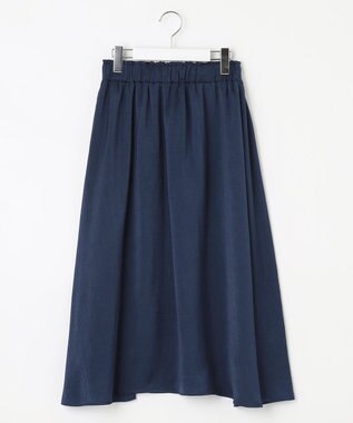 Feroux サテンギャザー スカート ネイビー系