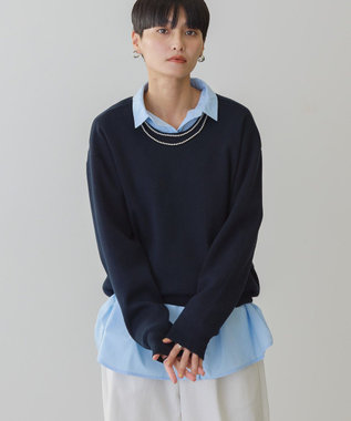 AMERICAN HOLIC スウェットライクニットプルオーバー Dark Navy