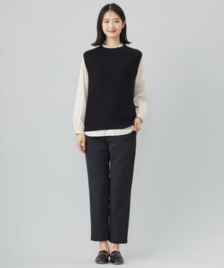 J.PRESS LADIES 【洗える】DRALON MERINO ニット ベスト ブラック系